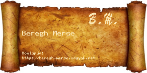 Beregh Merse névjegykártya